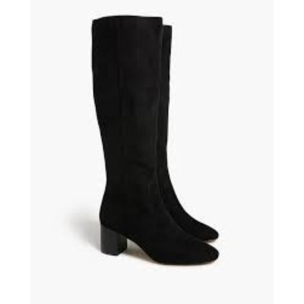 J. Crew Factory Knee-High Heeled Boots in Black
